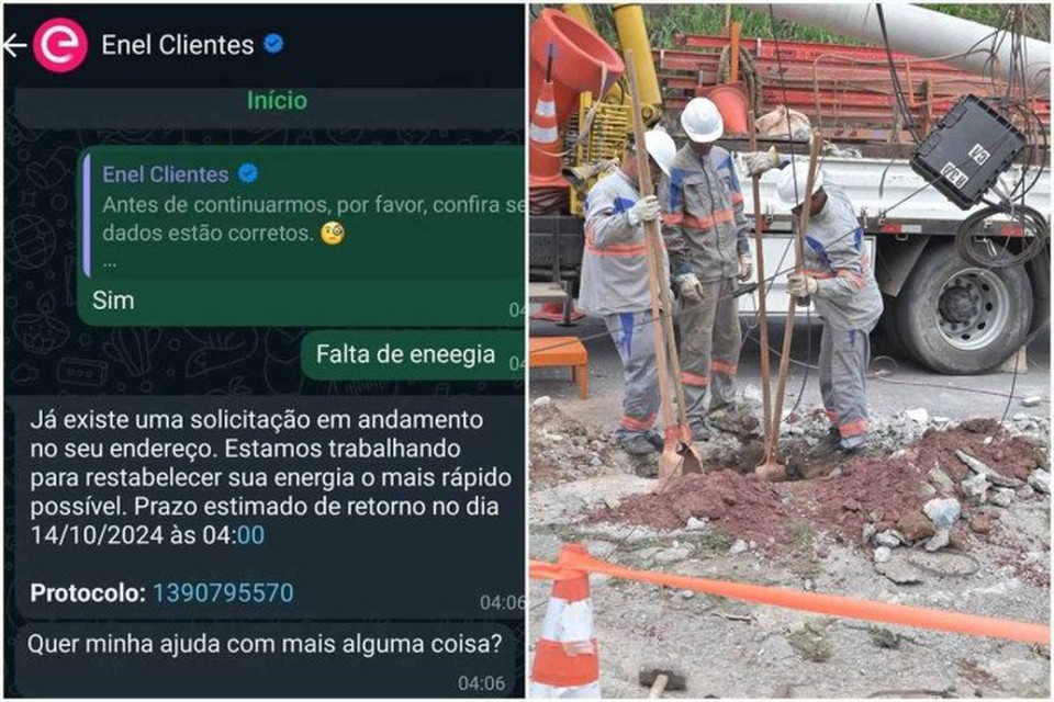 
"Estamos trabalhando com cerca de 1,6 mil tcnicos em campo e ampliando para 2,5 mil profissionais", disse a Enel  (foto: Reproduo/Instagram)