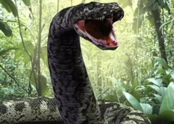 Cobra gigante faz jararaca parecer uma minhoca de jardim
