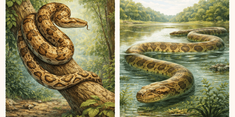 Qual a diferença entre jiboia e sucuri?