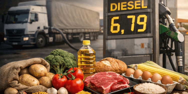 Alimentos sobem de valor com preço do diesel