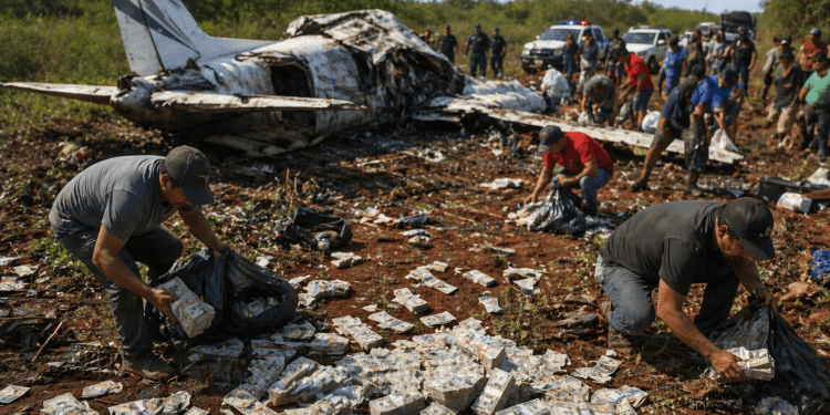 Caiu um avião com mais de R$ 15 milhões na cidade e moradores saquearam dinheiro neste país