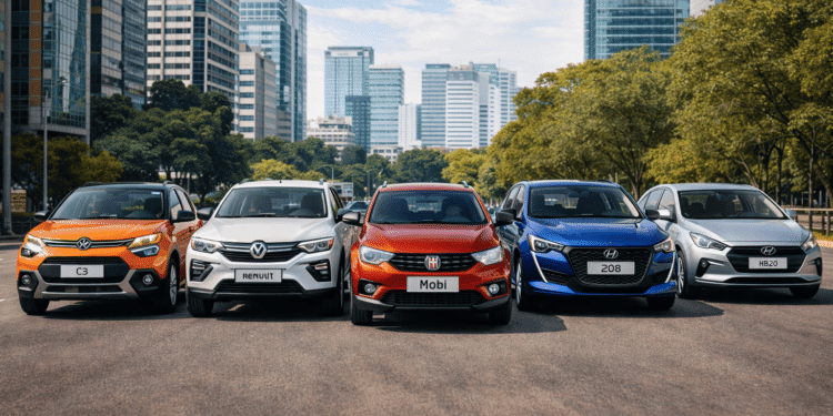 5 carros populares mais baratos do Brasil em 2026