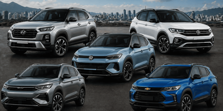 5 carros SUV mais vendidos do Brasil em 2026
