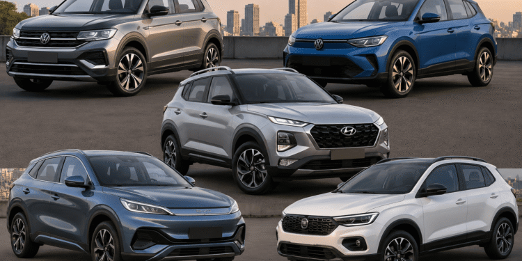 5 SUVs mais vendidos do Brasil em junho de 2026