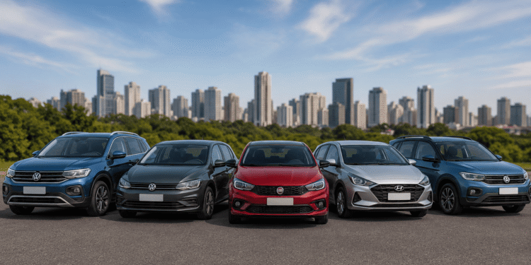 5 carros mais vendidos do Brasil em junho de 2026