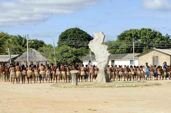 Cerimnia de boas vindas da comunidade indgena Maturuca, em Raposa Serra do Sol, Roraima. Foto: Wilson Dias/ABr - 