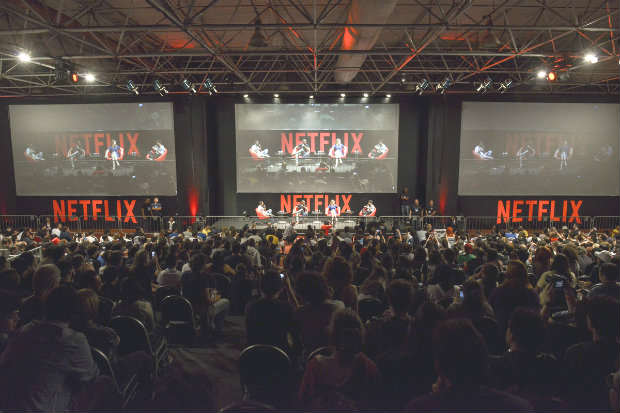 Painel do Netflix parecia partida de futebol com 2,3 mil torcedores, na Comic Con XP. Foto: Daniel Deak/Divulgao
