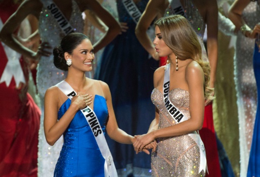 Miss Colmbia chegou a receber a coroa e faixa de vencedora. Foto: Valerie Camon/AFP (Miss Colmbia chegou a receber a coroa e faixa de vencedora. Foto: Valerie Camon/AFP)