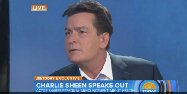 Charlie Sheen revelou ser soropositivo no programa norte-americano "Today". Foto: YouTube/Reproduo