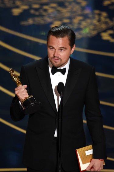 DiCaprio chamou a ateno para questes ambientais. Foto: Kevin Winter/AFP