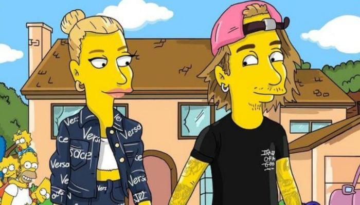 Justin Bieber e Hailey Baldwin viram personagens de Os Simpsons