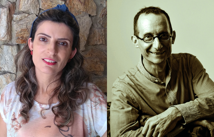 Vanessa Molnar, autora de A importncia dos telhados, e Luis Krausz, autor de Opulncia. (Foto: Divulgao)