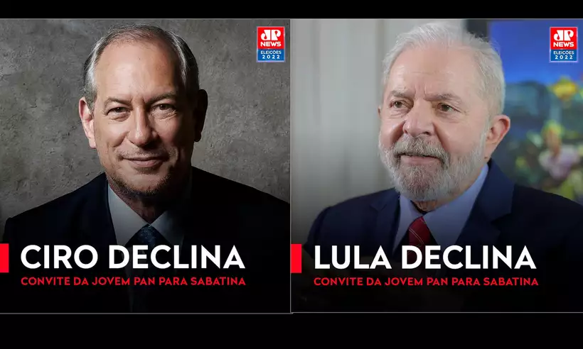 Ciro Gomes e Lula declinam de convite para sabatina da Jovem Pan