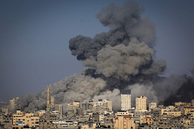 Decorrncias da guerra deflagrada pela ofensiva do Hamas contra Israel em 7 de outubro (crdito: Mahamud Hams/AFP)