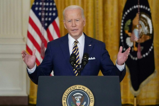 Discurso de Biden foi feito do Salo Oval da Casa Branca (foto: Mandel Ngan/AFP)