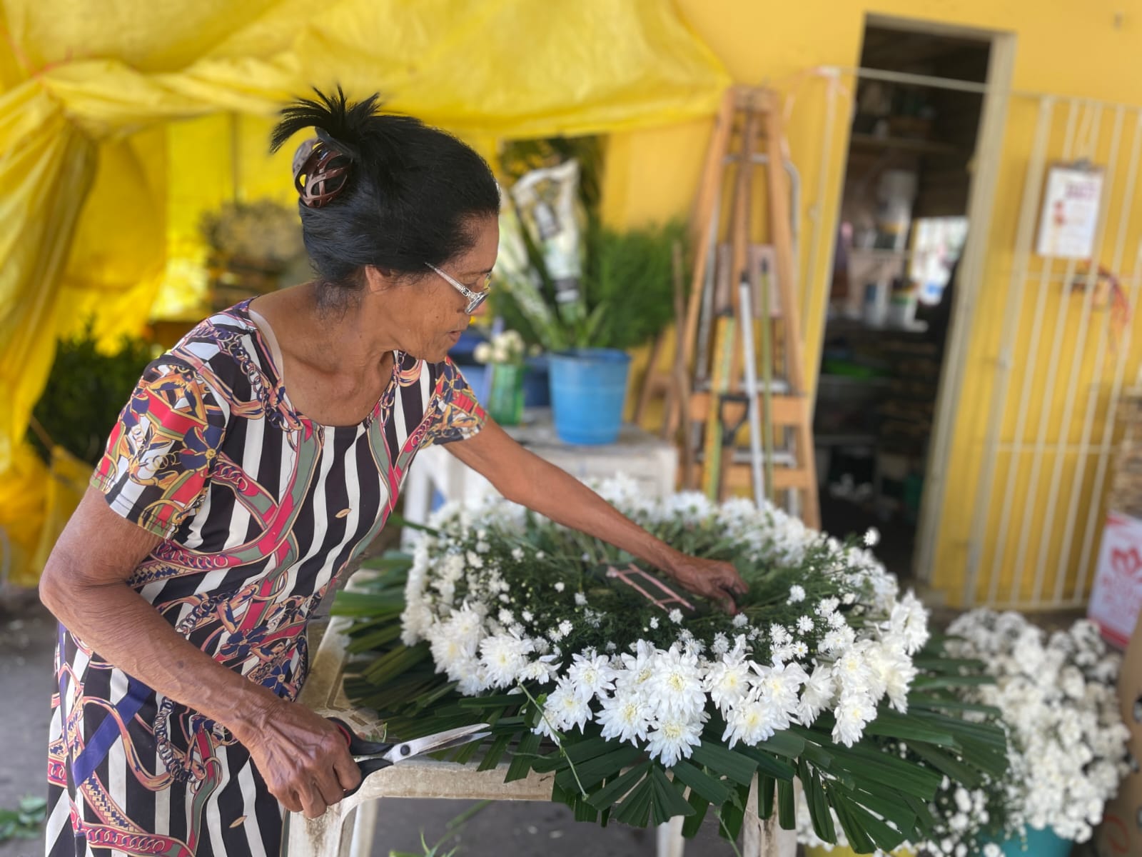 Maria Jos de Moura, proprietria da floricultura Maria Moura Decoraes. (Foto: Romulo Chico /Esp DP foto)