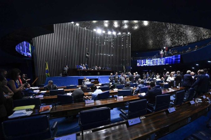 
Plenrio do Senado Federal vota a proposta de emenda  Constituio (PEC 45/2019) que institui uma reforma no sistema tributrio brasileiro (foto: Jefferson Rudy/Agncia Senado)