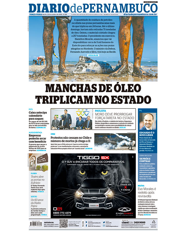 Manchas de óleo triplicam no estado Manchas de óleo triplicam no estado