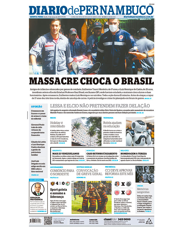 Massacre em Suzano (SP) choca o Brasil Massacre em Suzano (SP) choca o Brasil