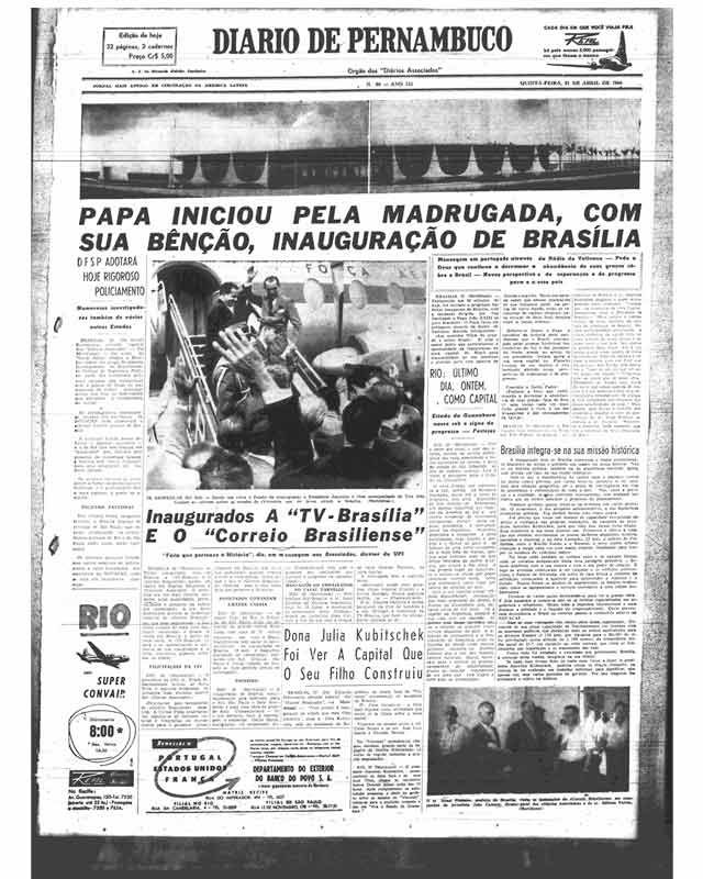 Papa abençoa inauguração de Brasília Papa abençoa inauguração de Brasília